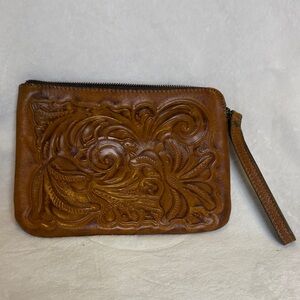 Embossed Leather Clutch